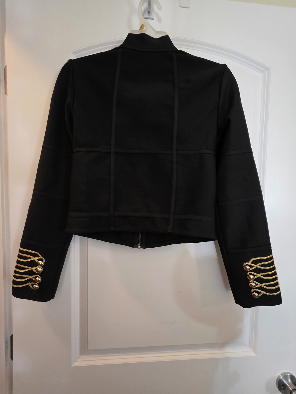 Black Napoleon Style Gold Accent Military Jacket - Picture 6 of 9